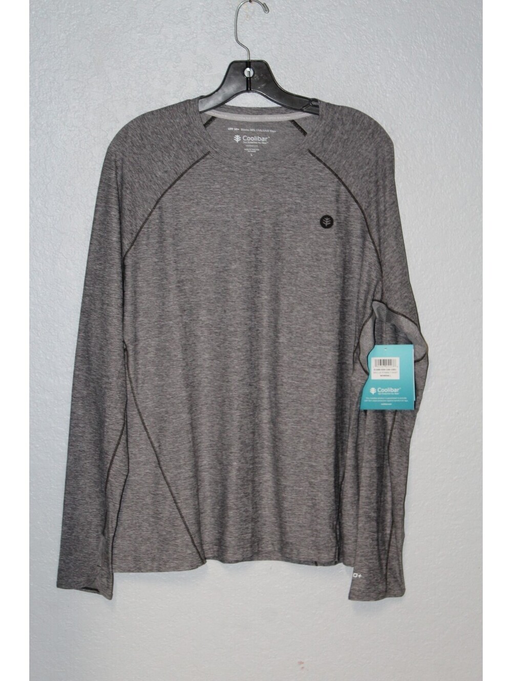 NEW Coolibar Devi L/S Fitness T-Shirt Women LARGE UPF Sun Rash Guard Zip Pocket